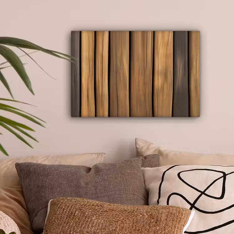 Hout - Planken - Natuurtinten canvas 2cm klein -sfeer1