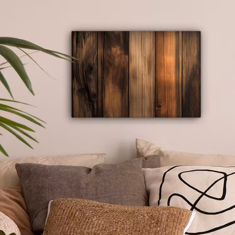Hout - Rustiek - Donkere Planken canvas 2cm klein -sfeer1