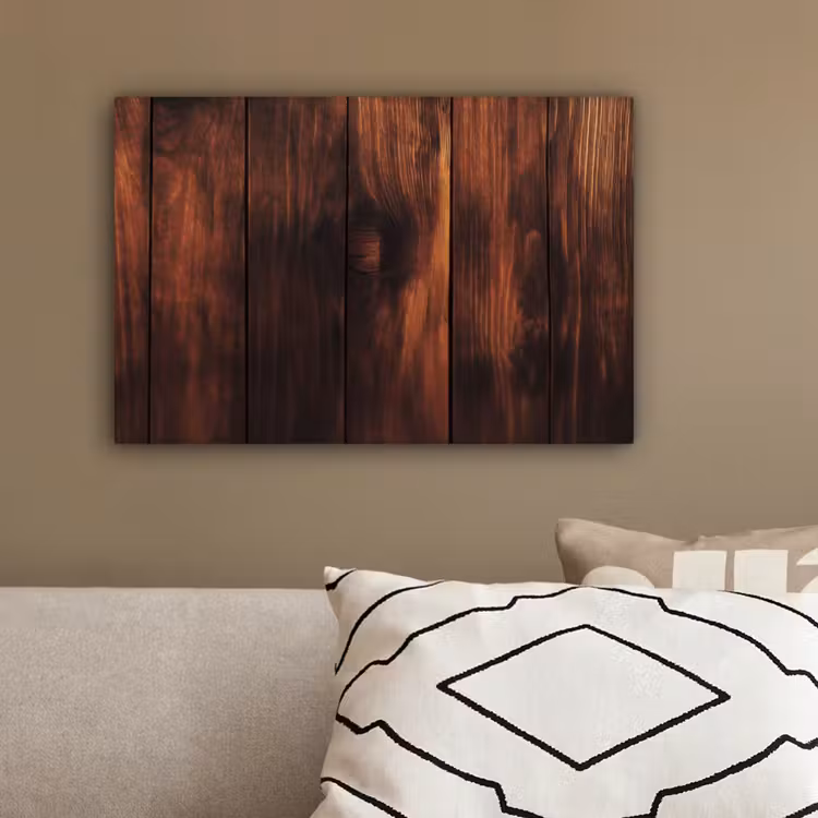 Hout - Planken - Vintage - Donkerbruin canvas 2cm klein -sfeer3