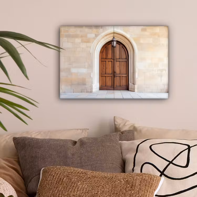 Houten - Deur - Lantaarn canvas 2cm klein -sfeer1