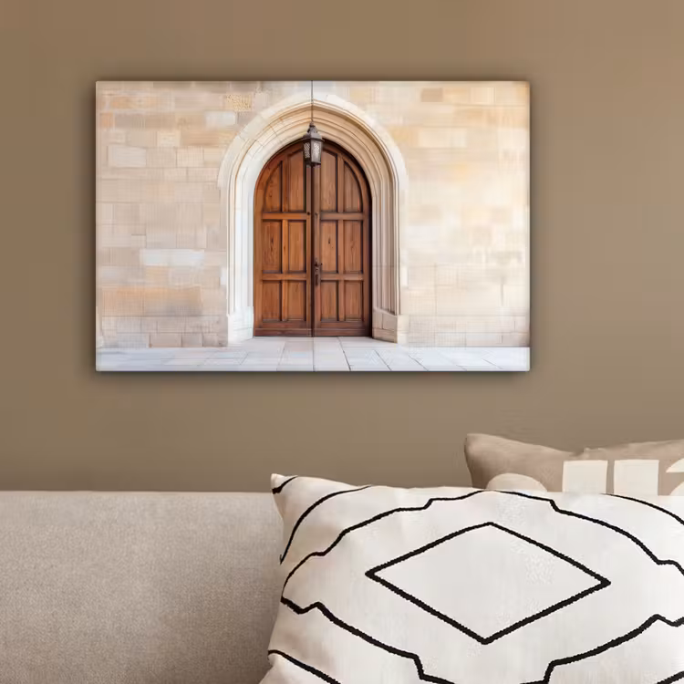 Houten - Deur - Lantaarn canvas 2cm klein -sfeer3