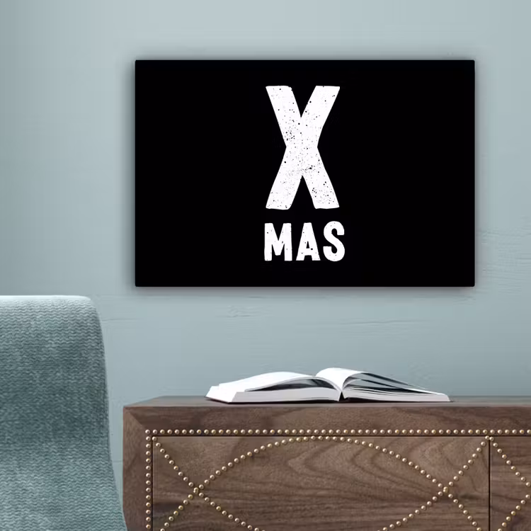 Xmas - Kerst - Zwart - Vintage - Quotes canvas 2cm klein -sfeer4