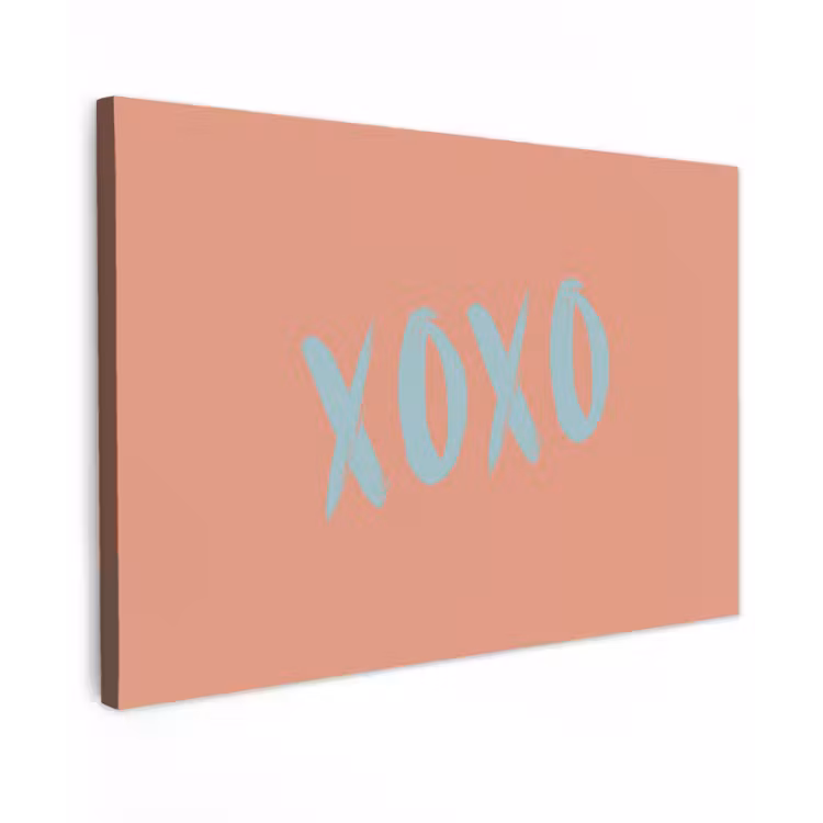 XOXO - Blauw - Perzikkleur canvas 2cm klein -z3d