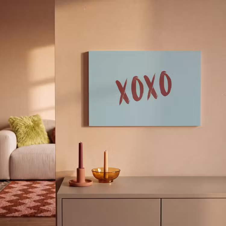 XOXO - Blauw - Rood canvas 2cm klein -sfeer1