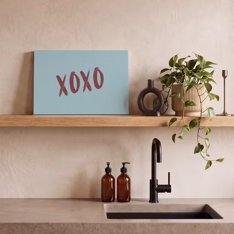 XOXO - Blauw - Rood canvas 2cm klein -sfeer3