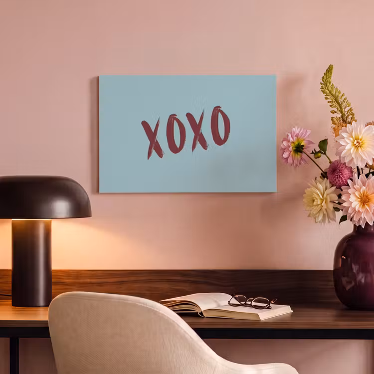 XOXO - Blauw - Rood canvas 2cm klein -sfeer4