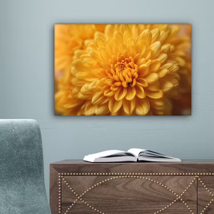 Geel - Chrysant - Zachtheid canvas 2cm klein -sfeer4