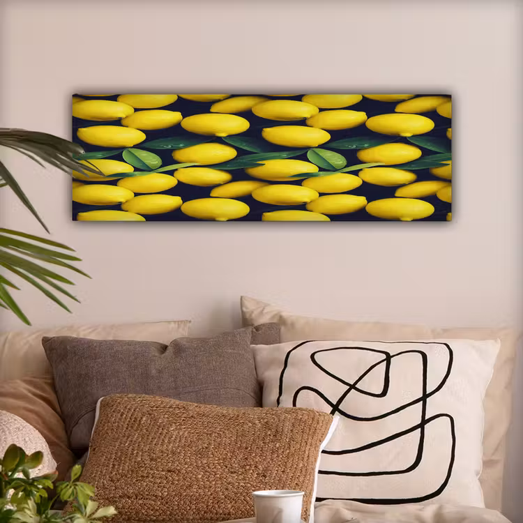 Gele - Citroenen - Druppels - Fruit canvas 2cm klein 828 -sfeer1