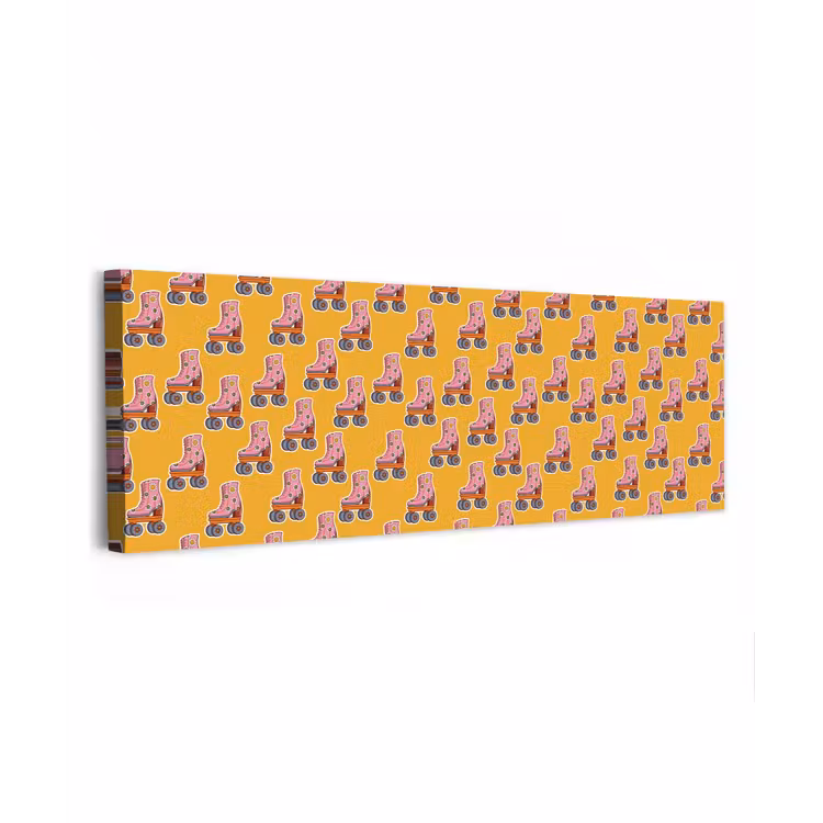 Geel - Rolschaatsen - Patroon canvas 2cm klein 828 -z3d