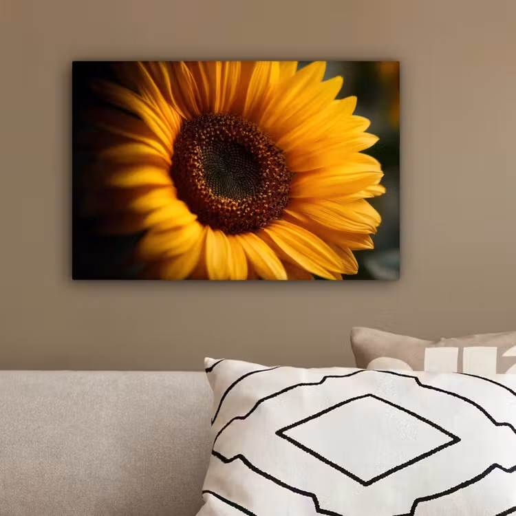 Geel - Zonnebloem - Zomers canvas 2cm klein -sfeer3