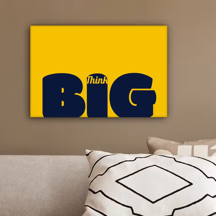 Geel - Think big - Grafisch canvas 2cm klein -sfeer3