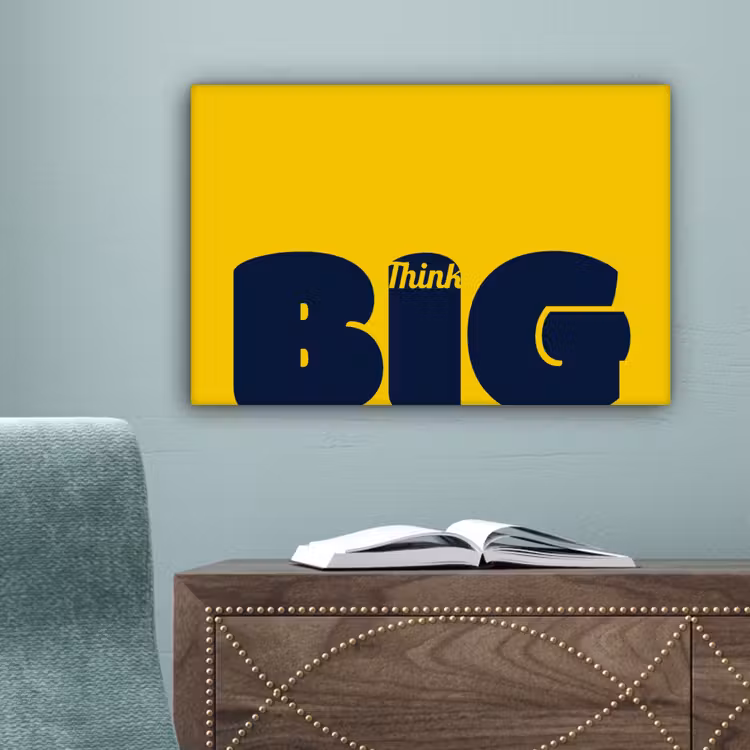 Geel - Think big - Grafisch canvas 2cm klein -sfeer4