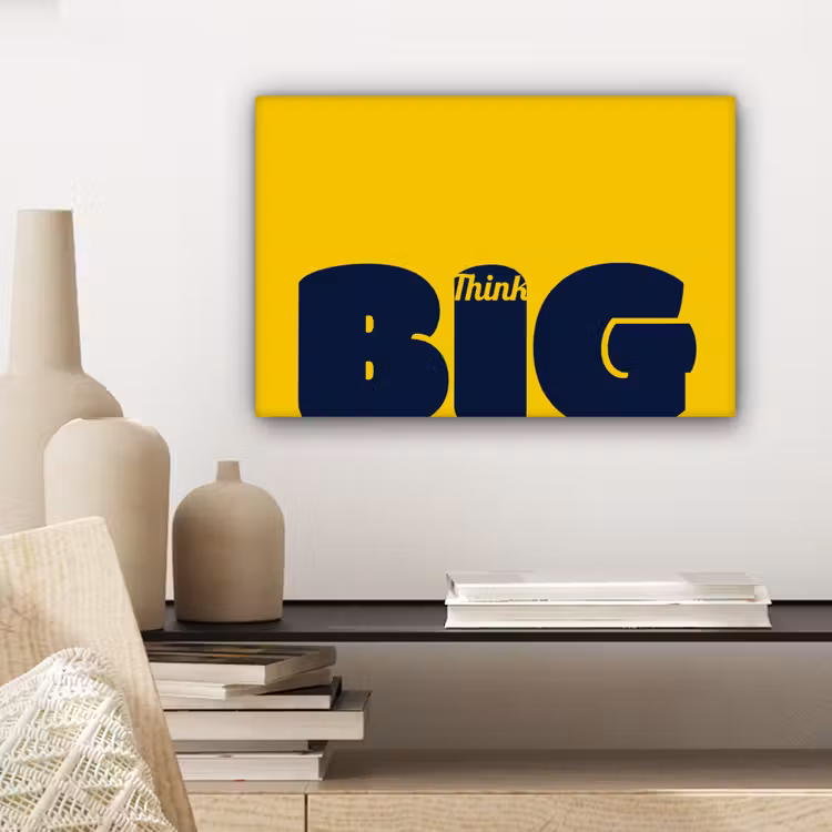 Geel - Think big - Grafisch canvas 2cm klein -sfeer6
