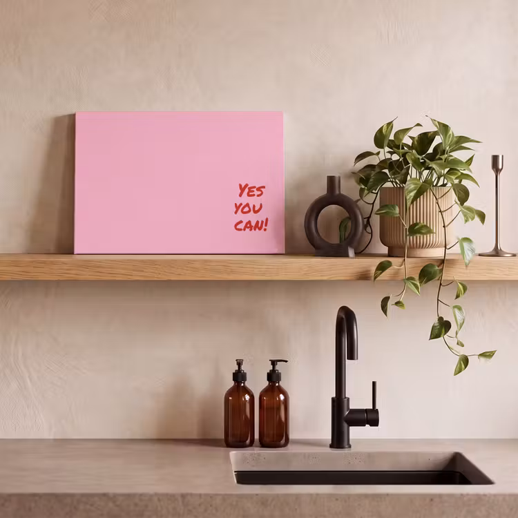 Yes you can do it - Rood - Roze canvas 2cm klein -sfeer3