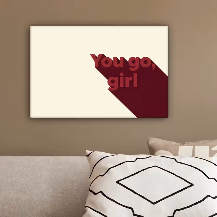 you go girl - 3D - Rood canvas 2cm klein -sfeer1