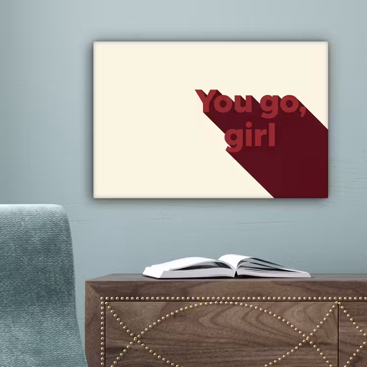 you go girl - 3D - Rood canvas 2cm klein -sfeer1