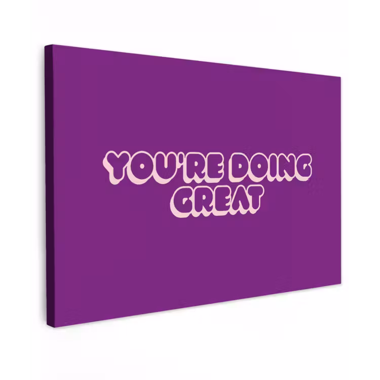 You're doing great - Paars - Bubble letters canvas 2cm klein -z3d