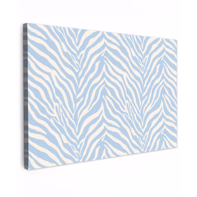 Zebra - Motief - Blauw - Wit canvas 2cm klein 34 -z3d