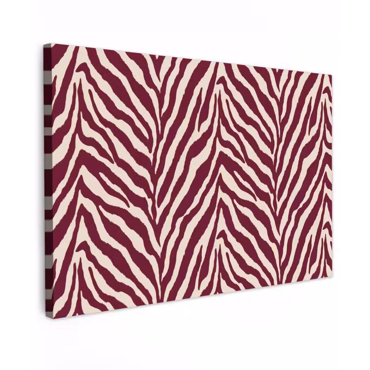 Zebra - Motief - Bordeaux - Rood canvas 2cm klein 34 -z3d