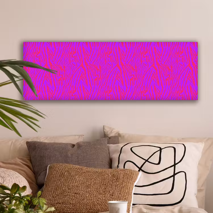 Zebra - Neon - Roze - Paars canvas 2cm klein 828 -sfeer1