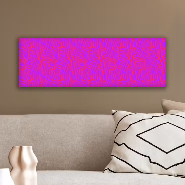Zebra - Neon - Roze - Paars canvas 2cm klein 828 -sfeer3