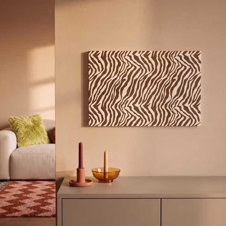 Zebra - Patroon - Zwart - Wit canvas 2cm klein 34 -sfeer1