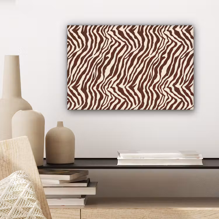 Zebra - Patroon - Zwart - Wit canvas 2cm klein 34 -sfeer6