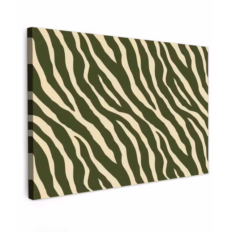 Zebra - Patroon - Groen canvas 2cm klein 34 -z3d