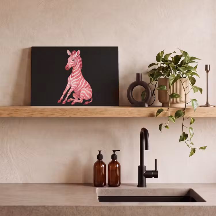 Zebra - Roze - Gestreept canvas 2cm klein -sfeer3
