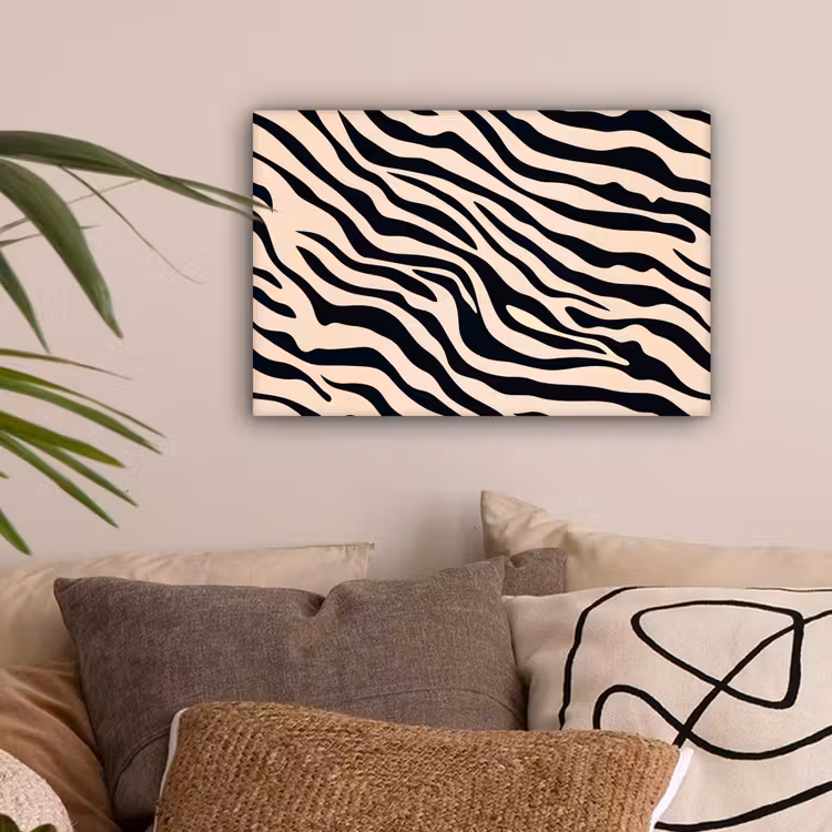 Zebraprint - Dynamisch - Roze canvas 2cm klein -sfeer1
