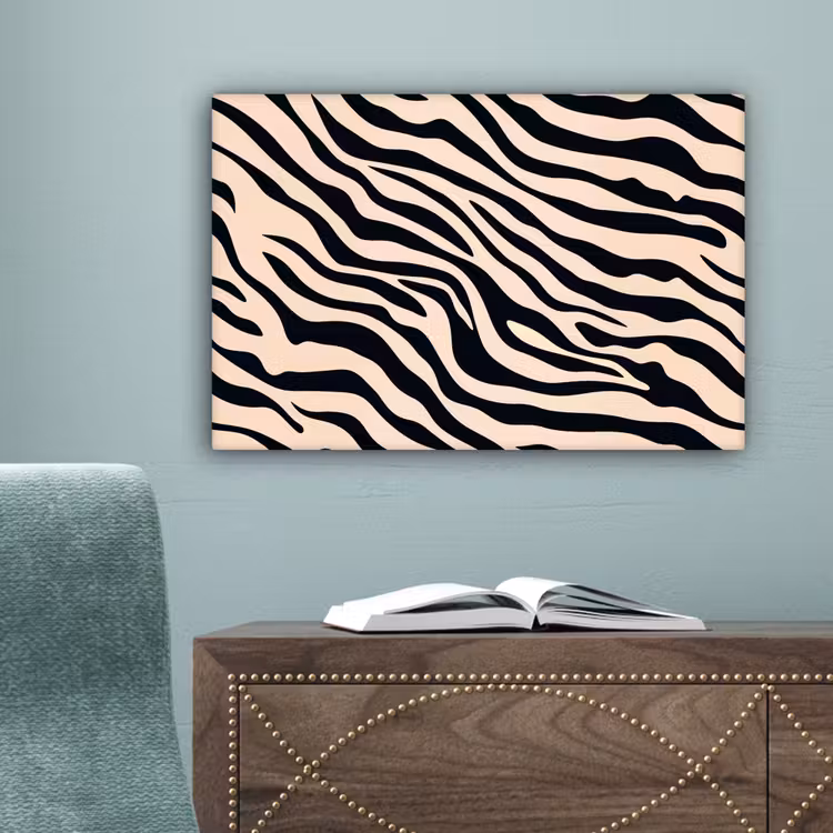 Zebraprint - Dynamisch - Roze canvas 2cm klein -sfeer4