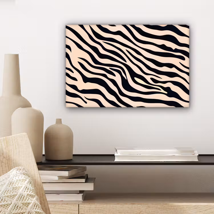 Zebraprint - Dynamisch - Roze canvas 2cm klein -sfeer6
