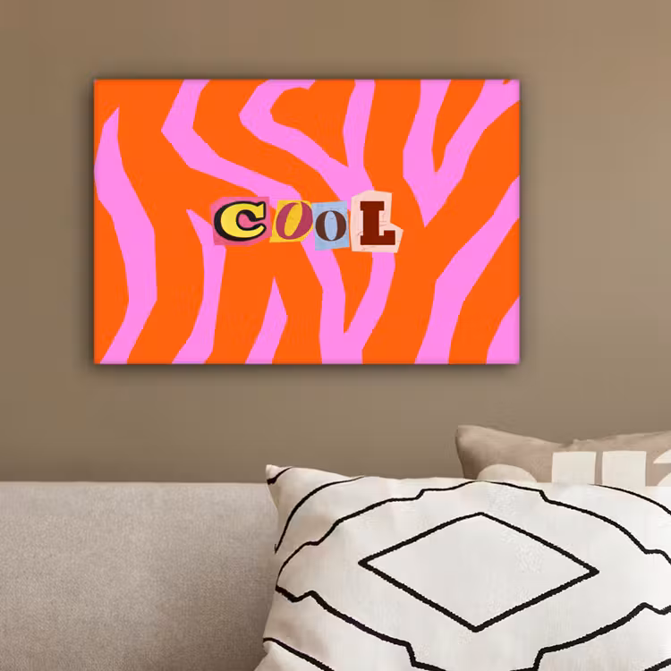 Zebraprint - Grafisch - COOL - Oranje canvas 2cm klein -sfeer3