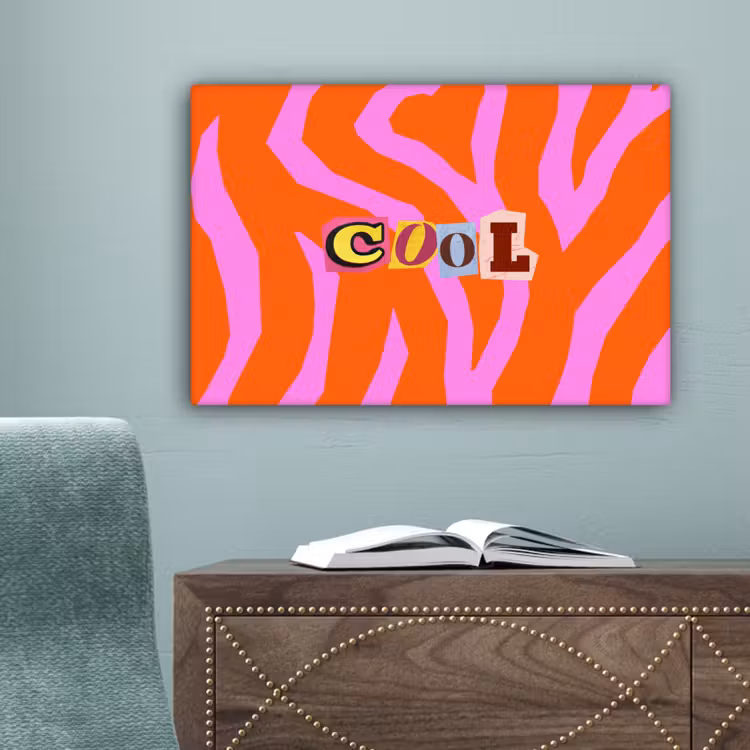 Zebraprint - Grafisch - COOL - Oranje canvas 2cm klein -sfeer4