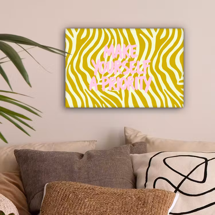 Zebraprint - Priority - Roze canvas 2cm klein -sfeer1