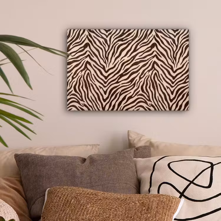 Zebra - Strepen - Bruin canvas 2cm klein -sfeer1