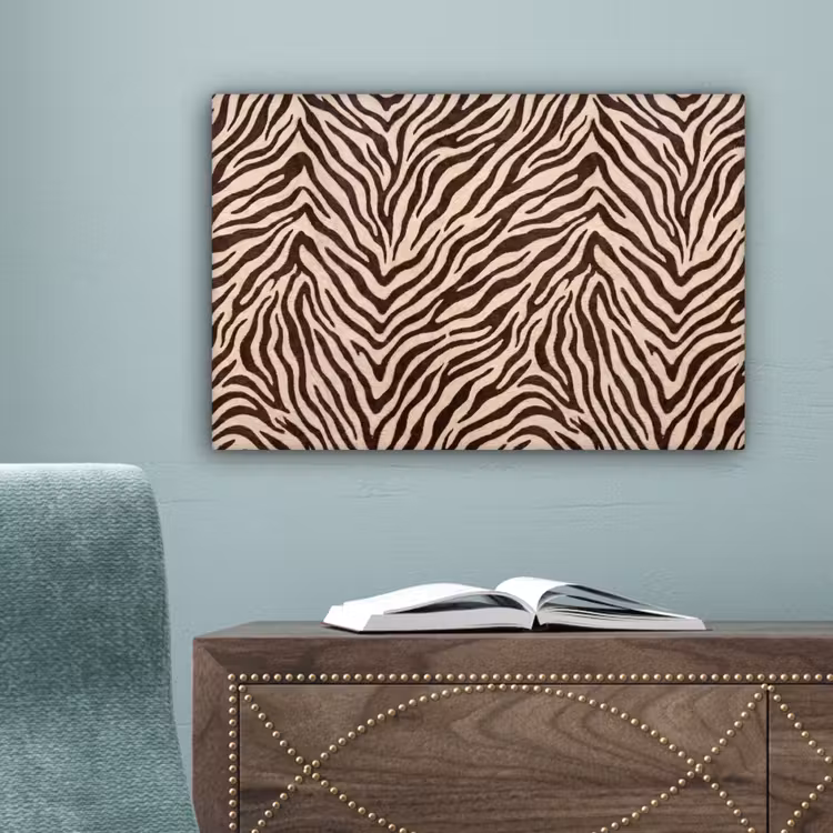 Zebra - Strepen - Bruin canvas 2cm klein -sfeer4
