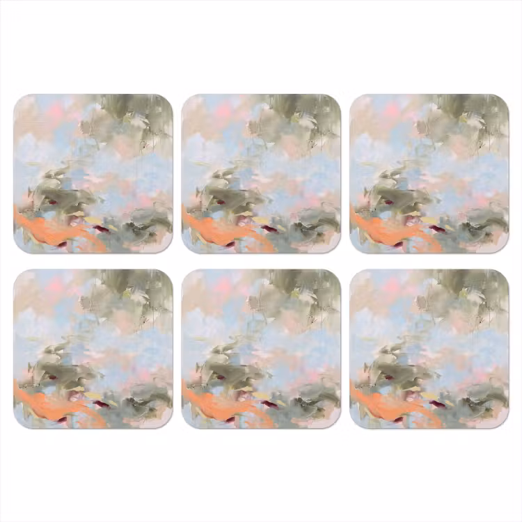 Abstract - Borstelstreken - Kunst - Modern - Pastel onderzetter kurk middel -3d