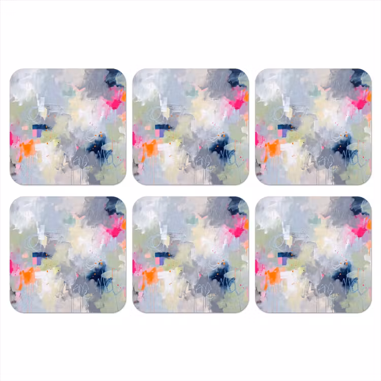 Abstract - Kleurrijk - Modern - Kunst onderzetter kurk middel -3d