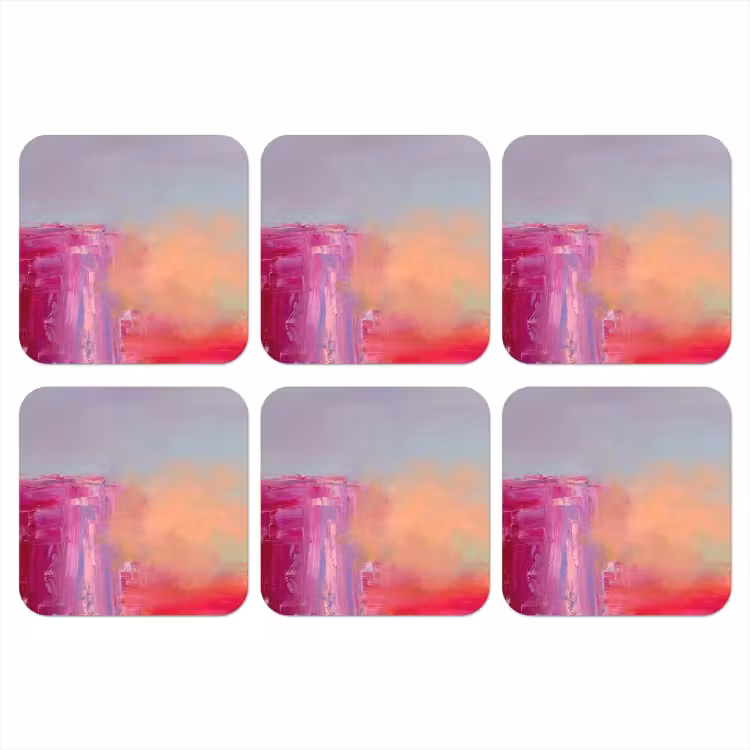 Abstract - Kleuren - Modern - Roze onderzetter kurk middel -3d