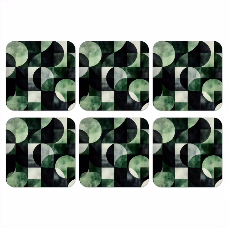 Abstract - Groen - Vormen onderzetter kurk middel -3d
