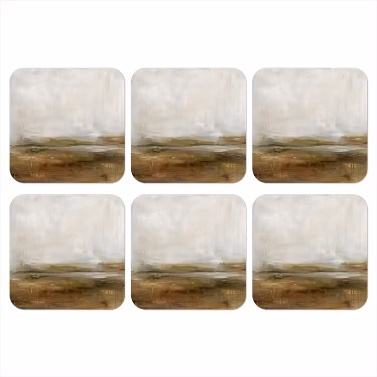 Abstract - Landschap - Natuur - Beige - Bruin onderzetter kurk middel -3d