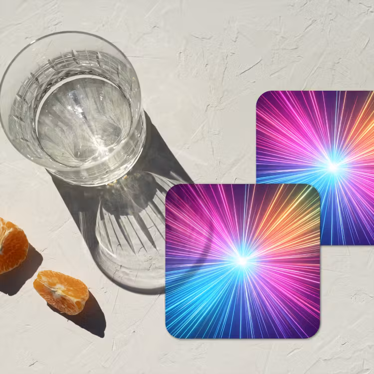 Abstract - Light - Burst - Modern - Colorful onderzetter kurk middel -sfeer4