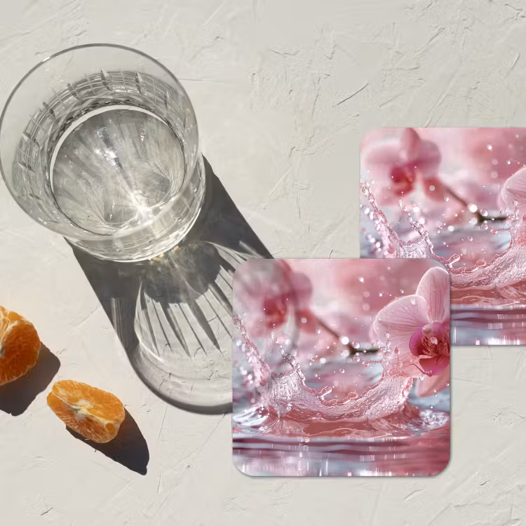 Abstract - Modern - Water - Orchidee onderzetter kurk middel -sfeer4