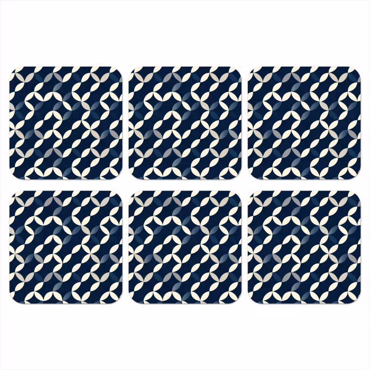 Abstract - Patroon - Blauw onderzetter kurk middel 366 -3d