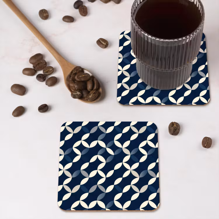 Abstract - Patroon - Blauw onderzetter kurk middel 366 -sfeer2