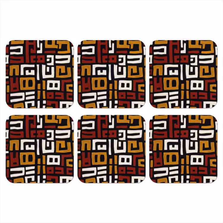 Abstract - Patroon - Rood onderzetter kurk middel -3d