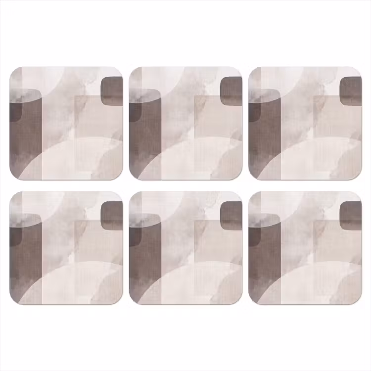 Coaster - Abstract Shapes - Beige - Abstracte vormen - Beige onderzetter kurk middel