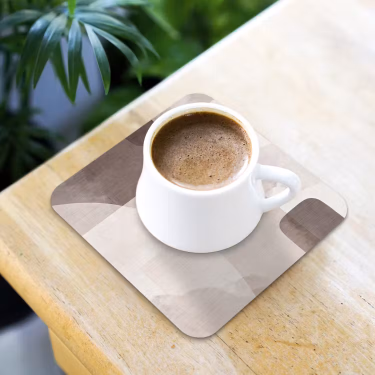 Coaster - Abstract Shapes - Beige - Abstracte vormen - Beige onderzetter kurk middel