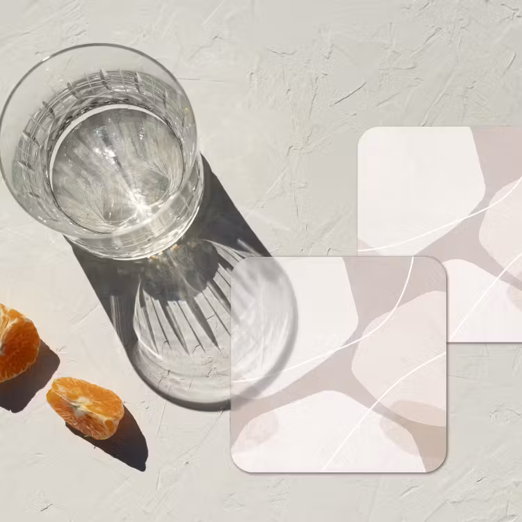 Coaster - Abstract - Shapes - Beige - Abstract - Vormen - Beige onderzetter kurk middel